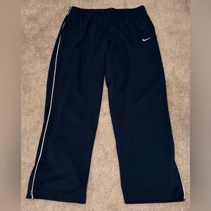 Nike Men’s Sportswear Navy Blue Drawstring Track Pants Size XL With Ankle Zip